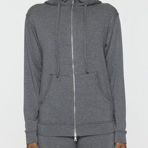 Bleusalt Light Grey Zip-Up Hoodie